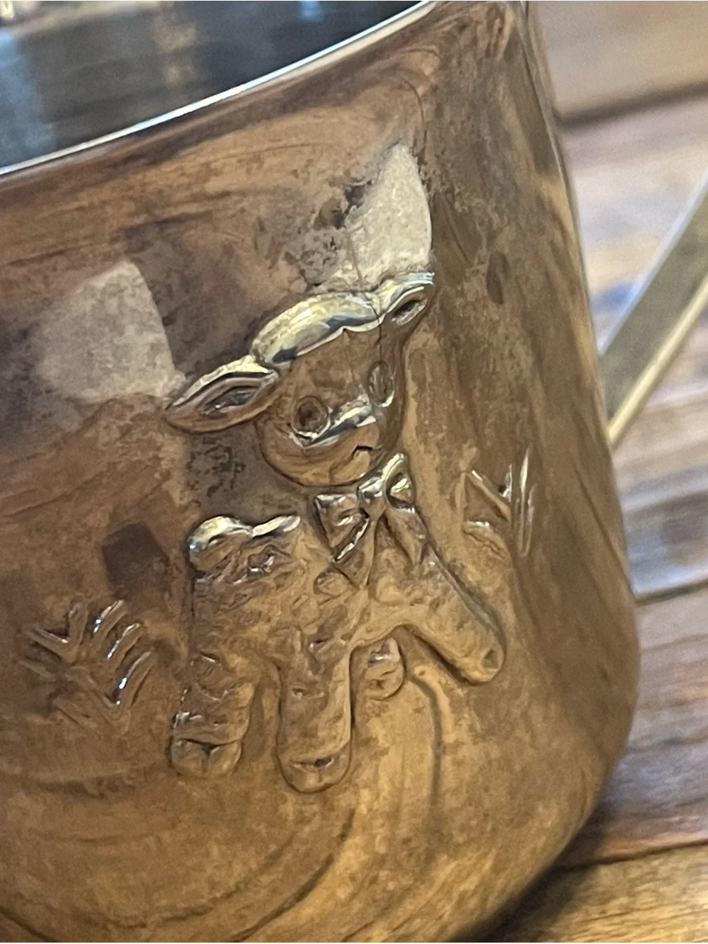 Vintage Princess House Silverplate Baby Cup with Embossed Lamb